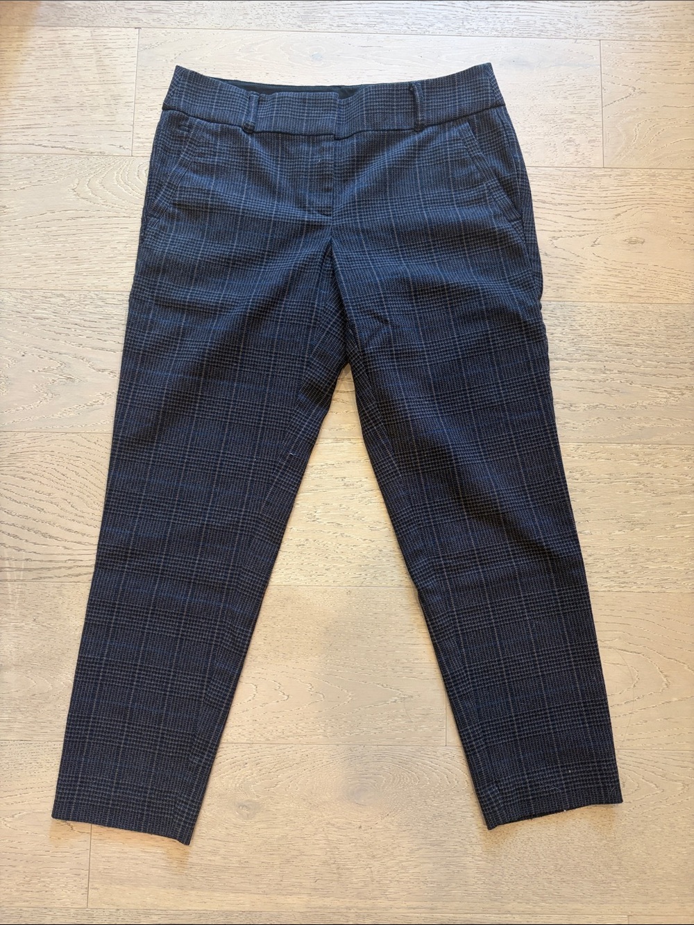 LOFT Marisa Plaid Trouser in Navy and Black